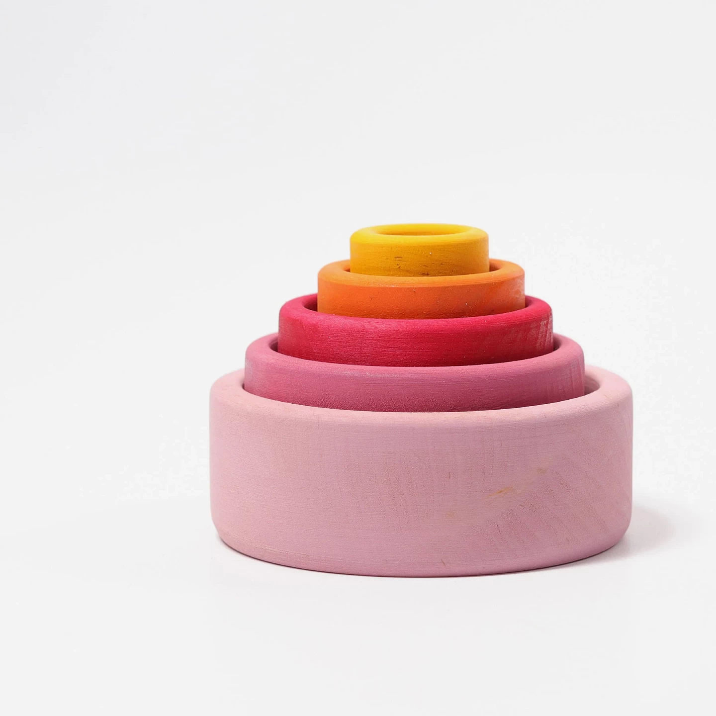 Grimm's Coloured Stacking Bowls - Lollipop 3 Grimm's Coloured Stacking Bowls - Lollipop