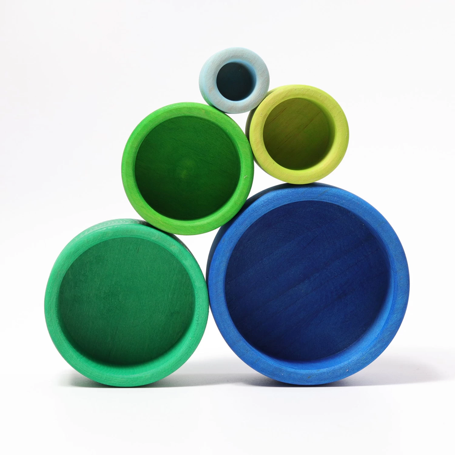 Grimm's Coloured Stacking Bowls - Ocean 5 Grimm's Coloured Stacking Bowls - Ocean - Image 3