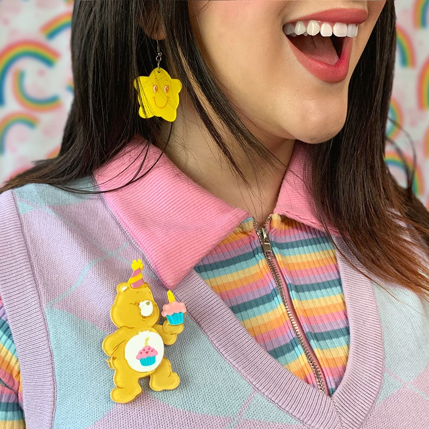 Erstwilder Carebears (2022) - Birthday Bear's Cake Brooch 5 Erstwilder Carebears (2022) - Birthday Bear's Cake Brooch - Image 3