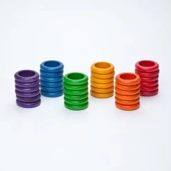 Grapat Rings 36 Pieces (6 Colours) - Wooden Toys