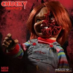 Child's Play 3 - Talking Pizza Face Chucky 15" Mega Figure By Mezco -Playworld Shop Child sPlay3TalkingChucky4