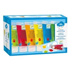 Djeco Finger Paint Paints Tubes - Vivid Colours X 6