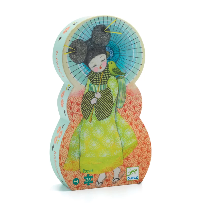 Djeco Silhouette Jigsaw Puzzle - Kokeishi Doll 36pc 4+ 3 Djeco Silhouette Jigsaw Puzzle - Kokeishi Doll 36pc 4+