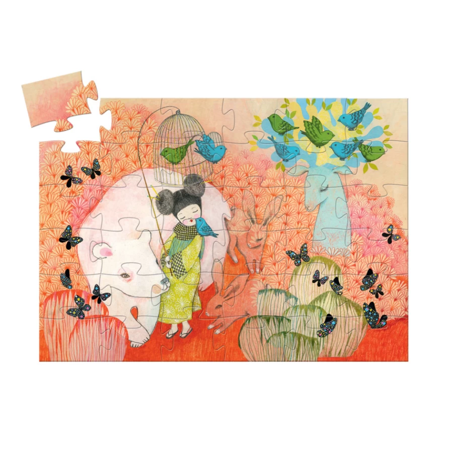 Djeco Silhouette Jigsaw Puzzle - Kokeishi Doll 36pc 4+ 4 Djeco Silhouette Jigsaw Puzzle - Kokeishi Doll 36pc 4+ - Image 2