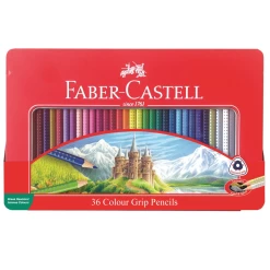Faber-Castell 36 Colour Grip Pencils In Tin Box