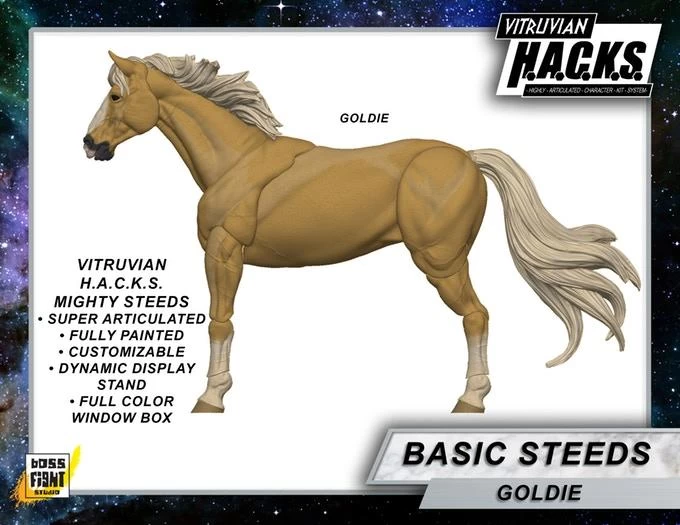 VITRUVIAN H.A.C.K.S. Mighty Steeds - Goldie Beige Horse 4 VITRUVIAN H.A.C.K.S. Mighty Steeds - Goldie Beige Horse - Image 2