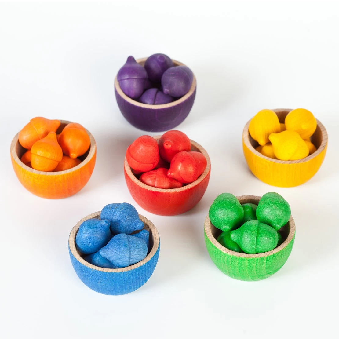 Grapat Bowls & Acorns - Wooden Toys 3 Grapat Bowls & Acorns - Wooden Toys