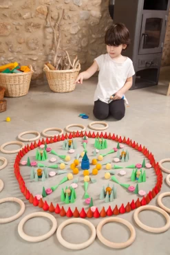 Grapat Mandala Green Cones - Wooden Toys 8 Grapat Mandala Green Cones - Wooden Toys -Playworld Shop GrapatGreenConeslifestyle