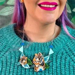 Erstwilder X Pete Cromer (Wildlife Part 2) - The Tranquil Tiger Necklace 9 Erstwilder X Pete Cromer (Wildlife Part 2) - The Tranquil Tiger Necklace -Playworld Shop HL 018AK1NS01TheTranquilTigerNecklace MODEL