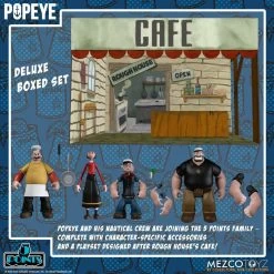Mezco POPEYE 5-Points Deluxe Box Set (4 Figures + Playset) -Playworld Shop MEZ18060 Popeye 5Point BoxsetG