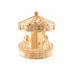 Kigumi - Spinning Carousel Plywood Puzzle -Playworld Shop MiniCarousel3