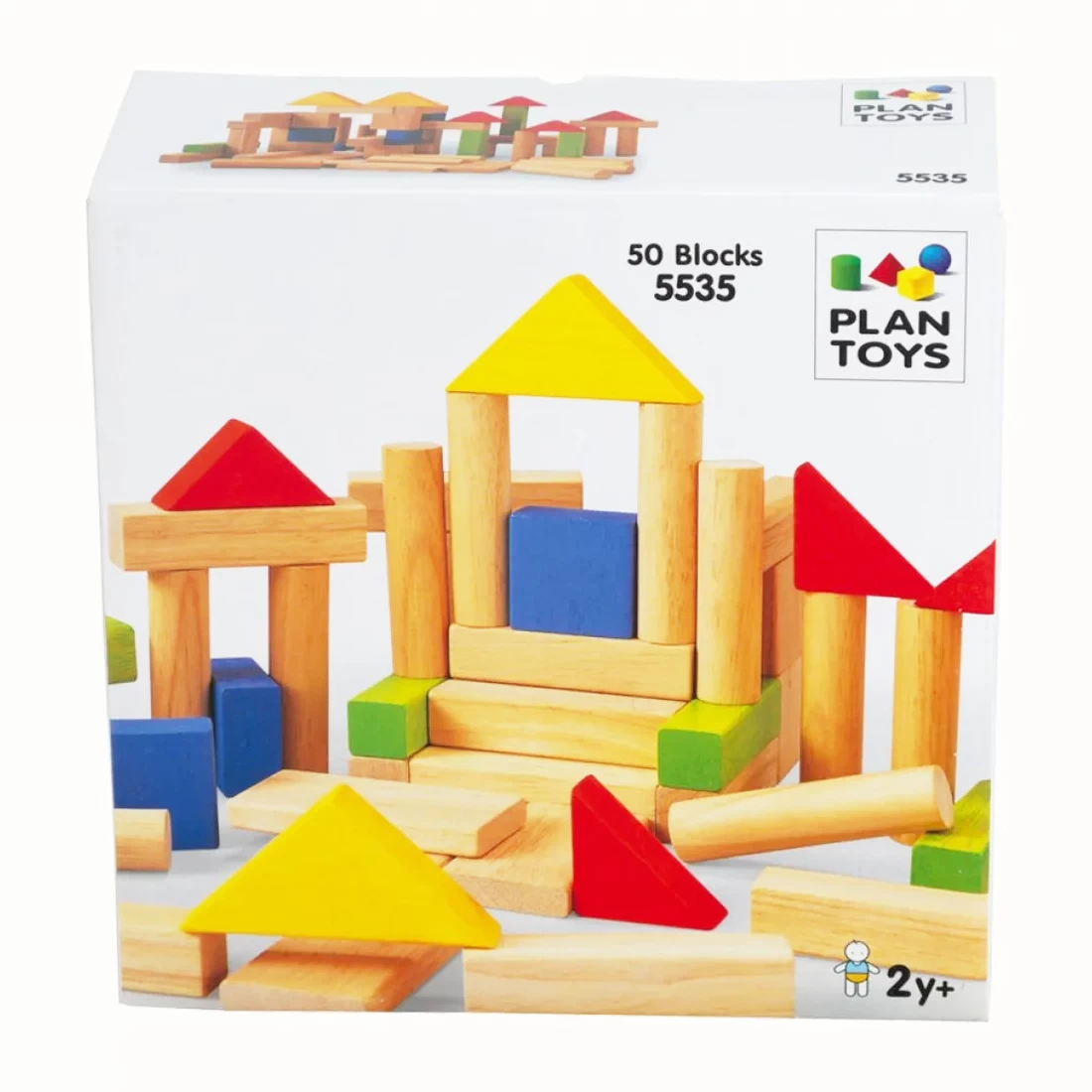 Plan Toys - 50 Wooden Blocks 3 Plan Toys - 50 Wooden Blocks