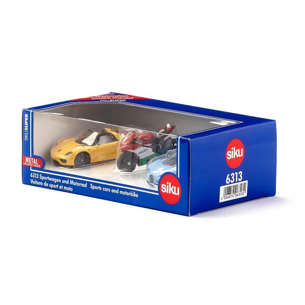 Siku - Sports Cars (Porsche & Bugatti) & Motorbike (Ducati) 3 Siku - Sports Cars (Porsche & Bugatti) & Motorbike (Ducati)