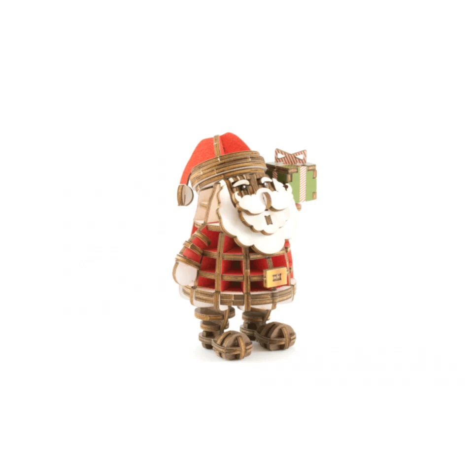 Kigumi - Santa Claus Plywood Puzzle (coloured) 5 Kigumi - Santa Claus Plywood Puzzle (coloured) - Image 3