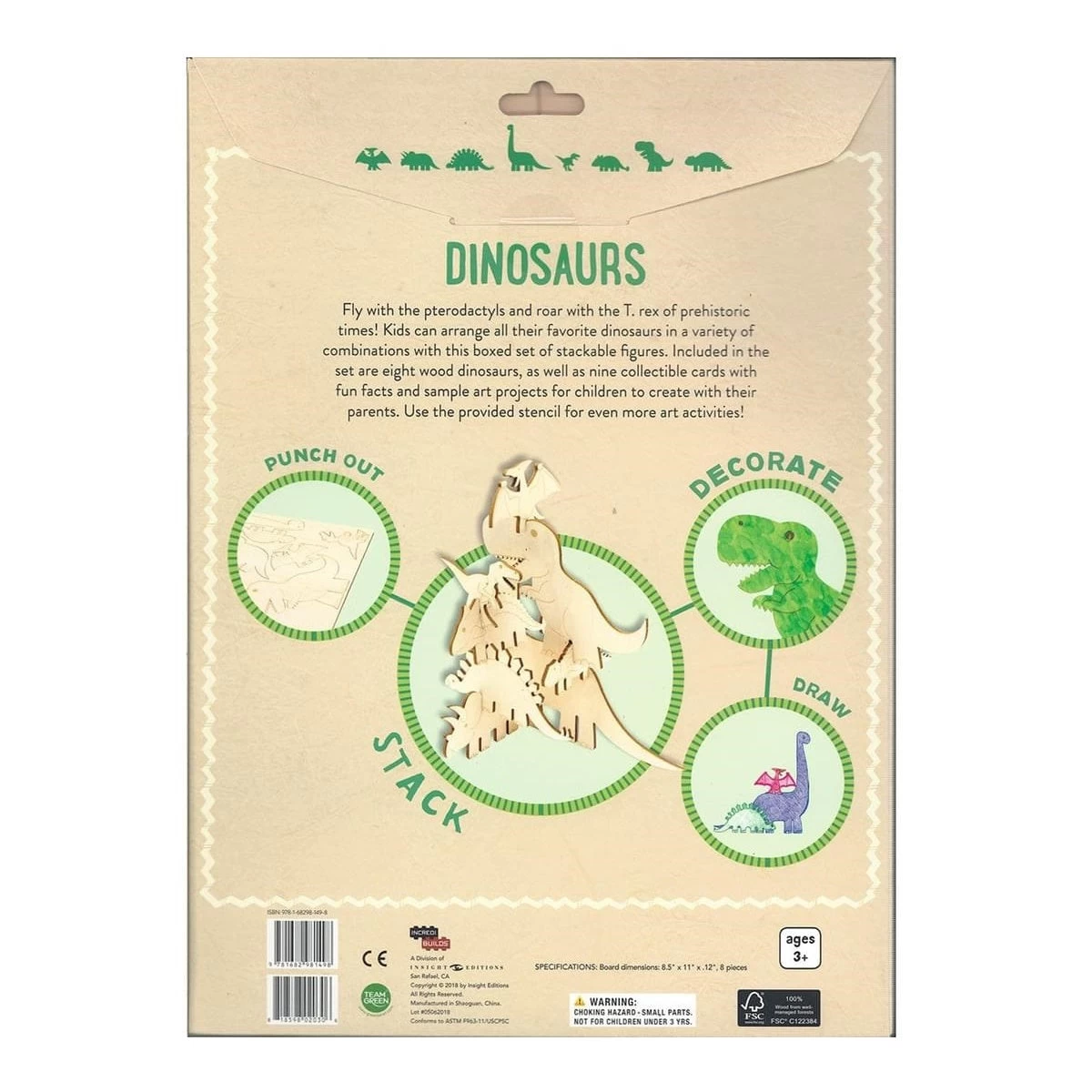 IncrediBuilds Jr. - Stackables Wooden Dinosaurs 5 IncrediBuilds Jr. - Stackables Wooden Dinosaurs - Image 3