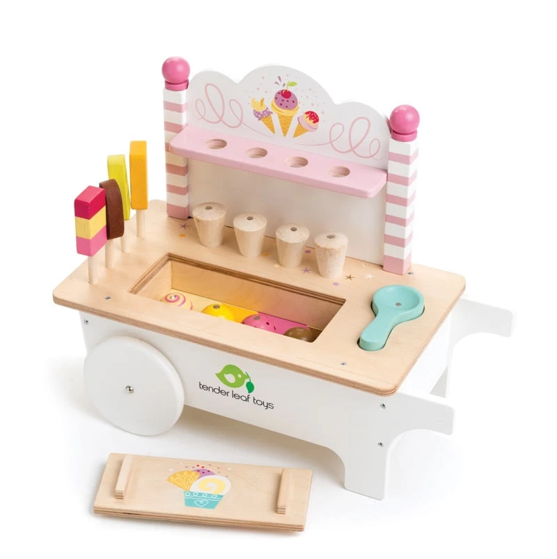 Tender Leaf Toys - Wooden Push Along Ice Cream Cart 4 Tender Leaf Toys - Wooden Push Along Ice Cream Cart - Image 2