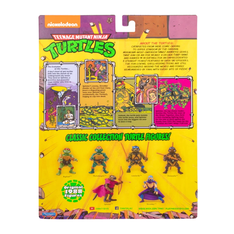TMNT 1988 Retro Classic Set Of 6 Turtles Splinter Shredder In Collectable Shellraiser Box 5 TMNT 1988 Retro Classic Set Of 6 Turtles Splinter Shredder In Collectable Shellraiser Box - Image 3