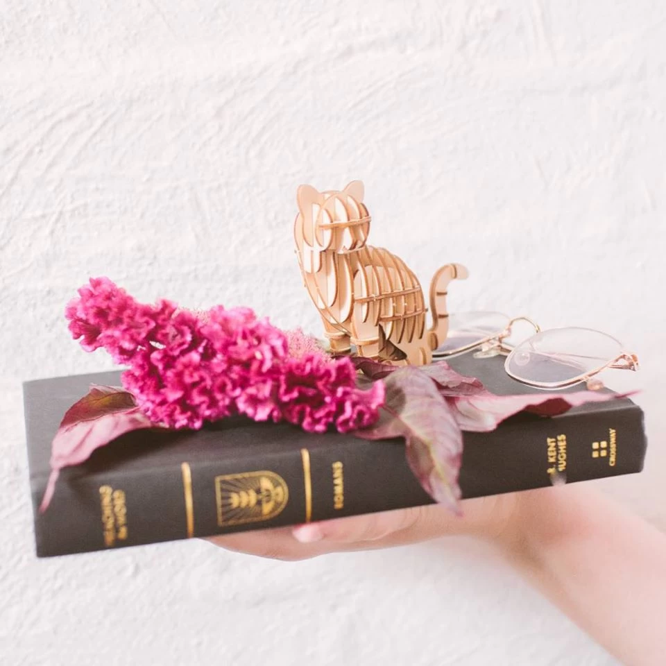 Kigumi - Sitting Cat Plywood Puzzle 3 Kigumi - Sitting Cat Plywood Puzzle