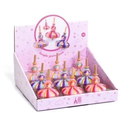 Djeco - Wooden Spinning Top - Princesses -Playworld Shop djeco spinning top princessbox